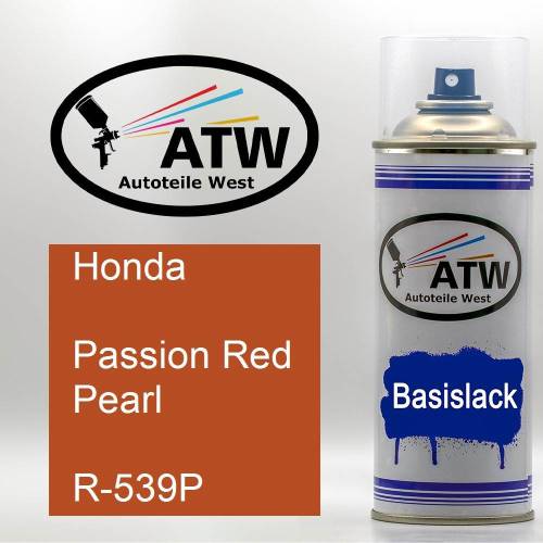 Honda, Passion Red Pearl, R-539P: 400ml Sprühdose, von ATW Autoteile West.